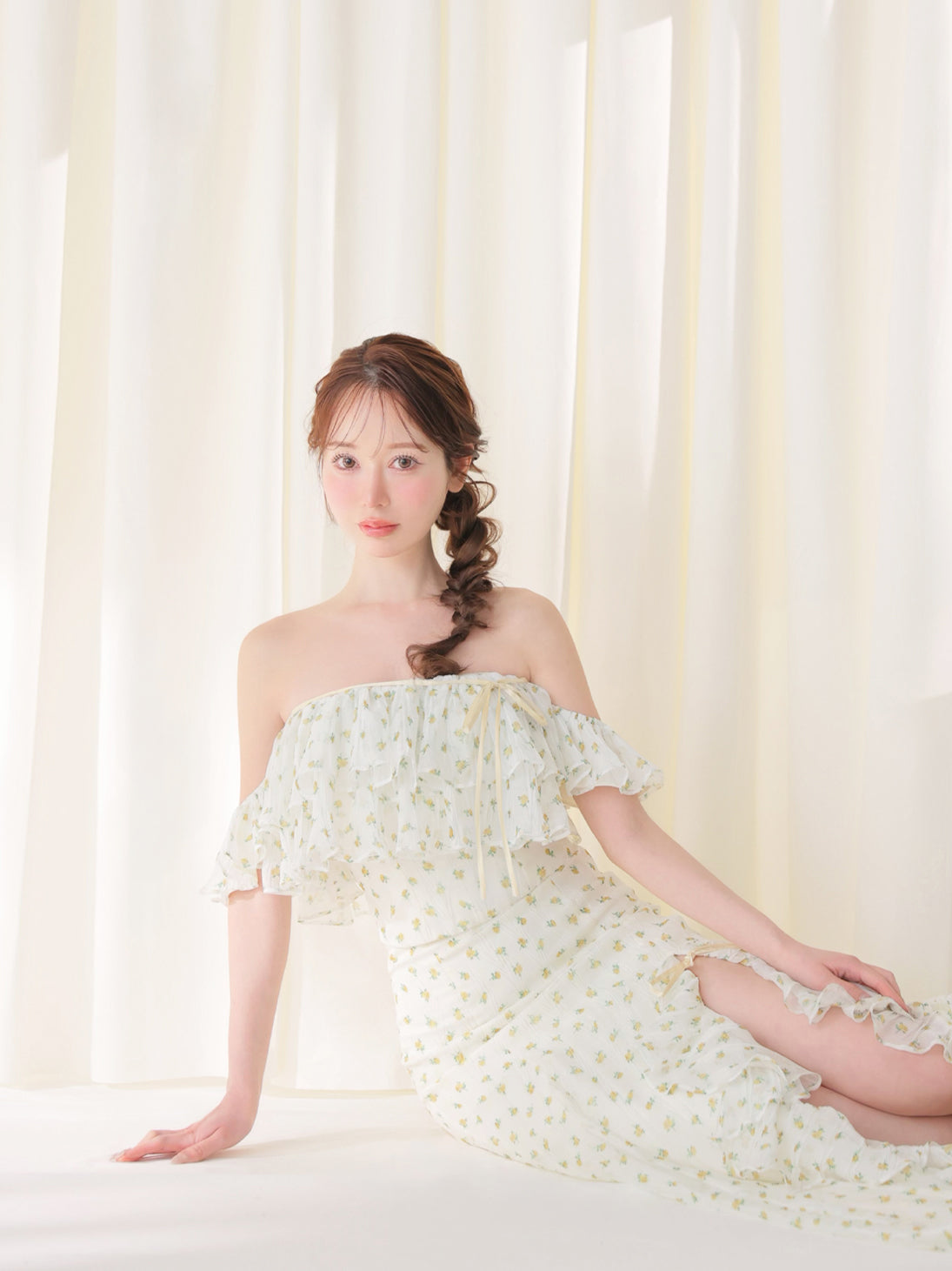 Rosy chiffon off shoulder bare tops(eme11007) – M me eme