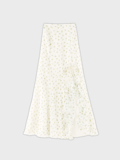 【Pre order】Rosy ribbon slit mermaid skirt(eme11008)