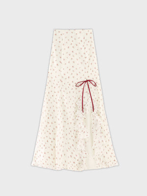 【Pre order】Rosy ribbon slit mermaid skirt(eme11008)