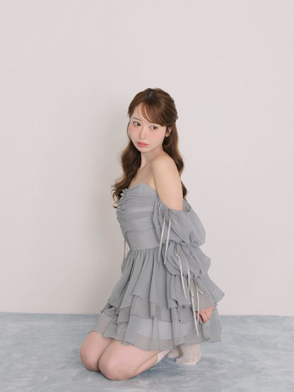 model：162cm　(size：F　color：Blue)