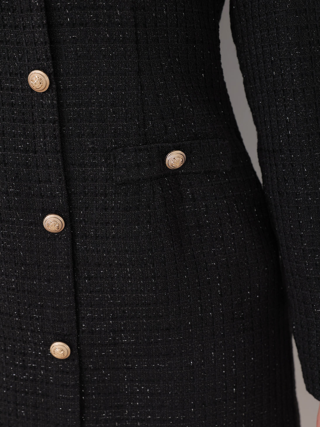 Tulle ruffle off the shoulder tweed mini onepiece(eme11011)