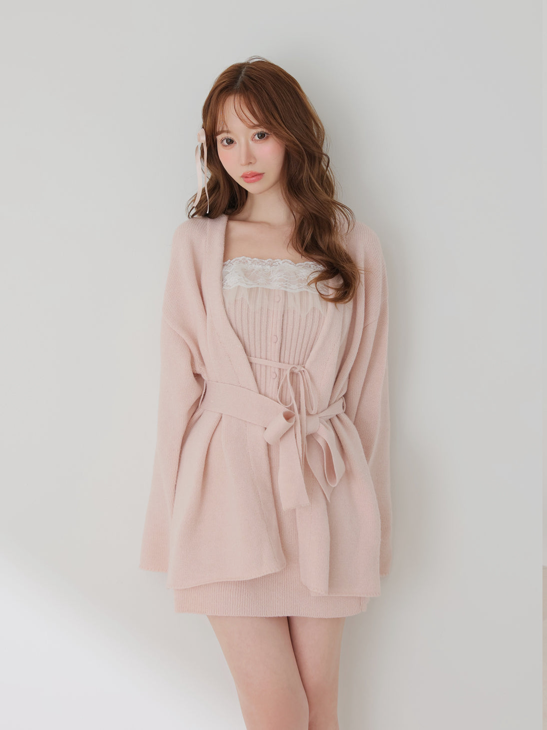 Lame gown layered knit set(eme11002) – M me eme