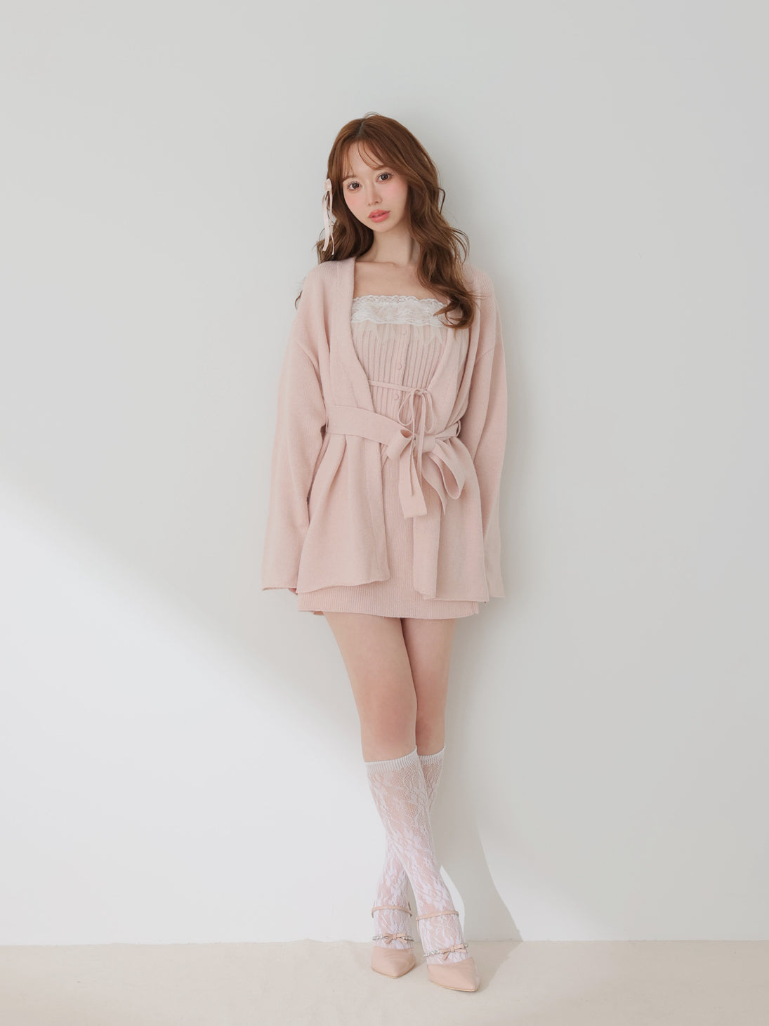 model：162cm　(size：F　color：Pink)