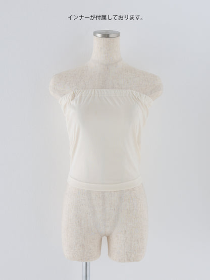 Dot chiffon ruffle set-up (eme11012)