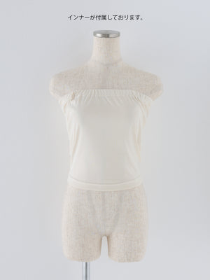 Dot chiffon ruffle set-up (eme11012)