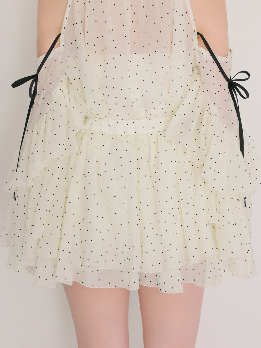 ワンピース Dot chiffon ruffle setup Dot chiffon ruffle setup(eme11012) – M me eme
