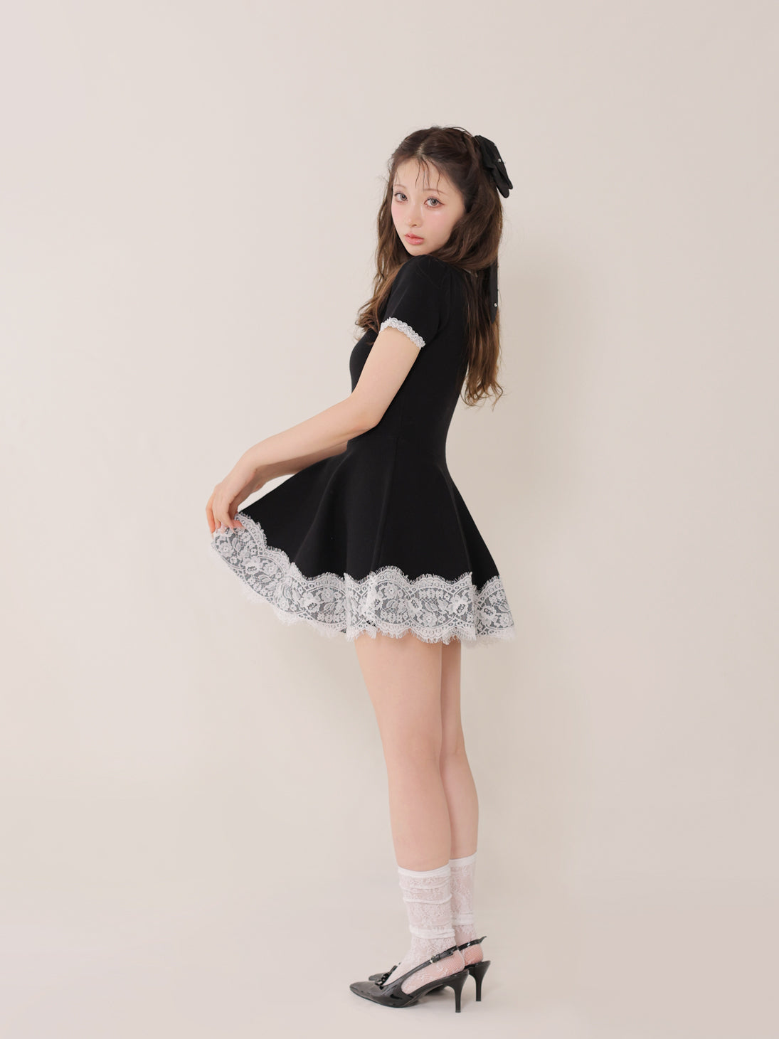 model：160cm　(size：F　color：Black)