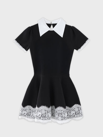 Ladylike lace hem mini one-piece (eme11013)