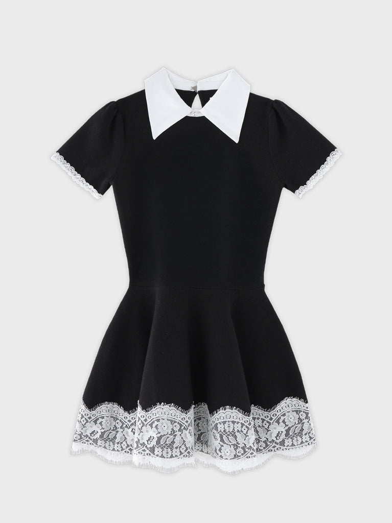 Ladylike lace hem mini one-piece (eme11013)