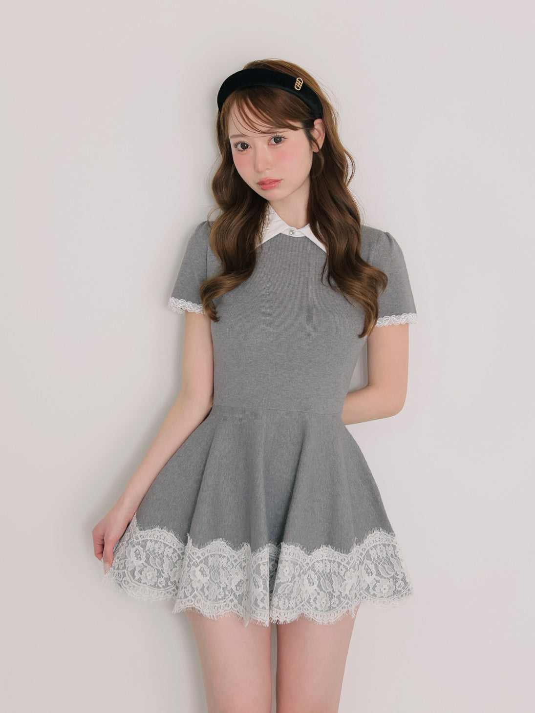 model：162cm　(size：F　color：Gray)