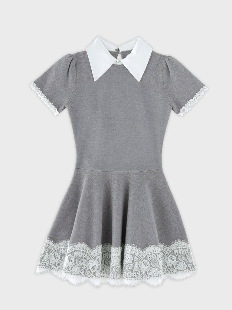 Ladylike lace hem mini one-piece (eme11013)