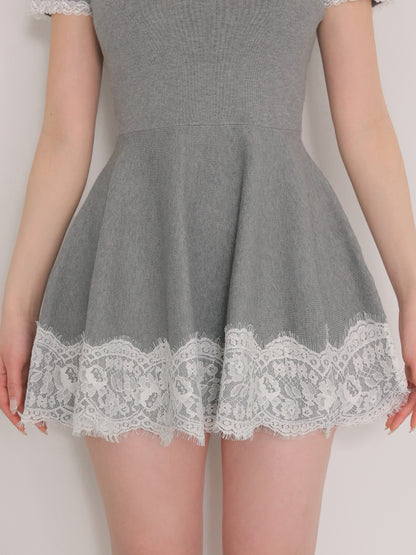 Ladylike lace hem mini one-piece (eme11013)