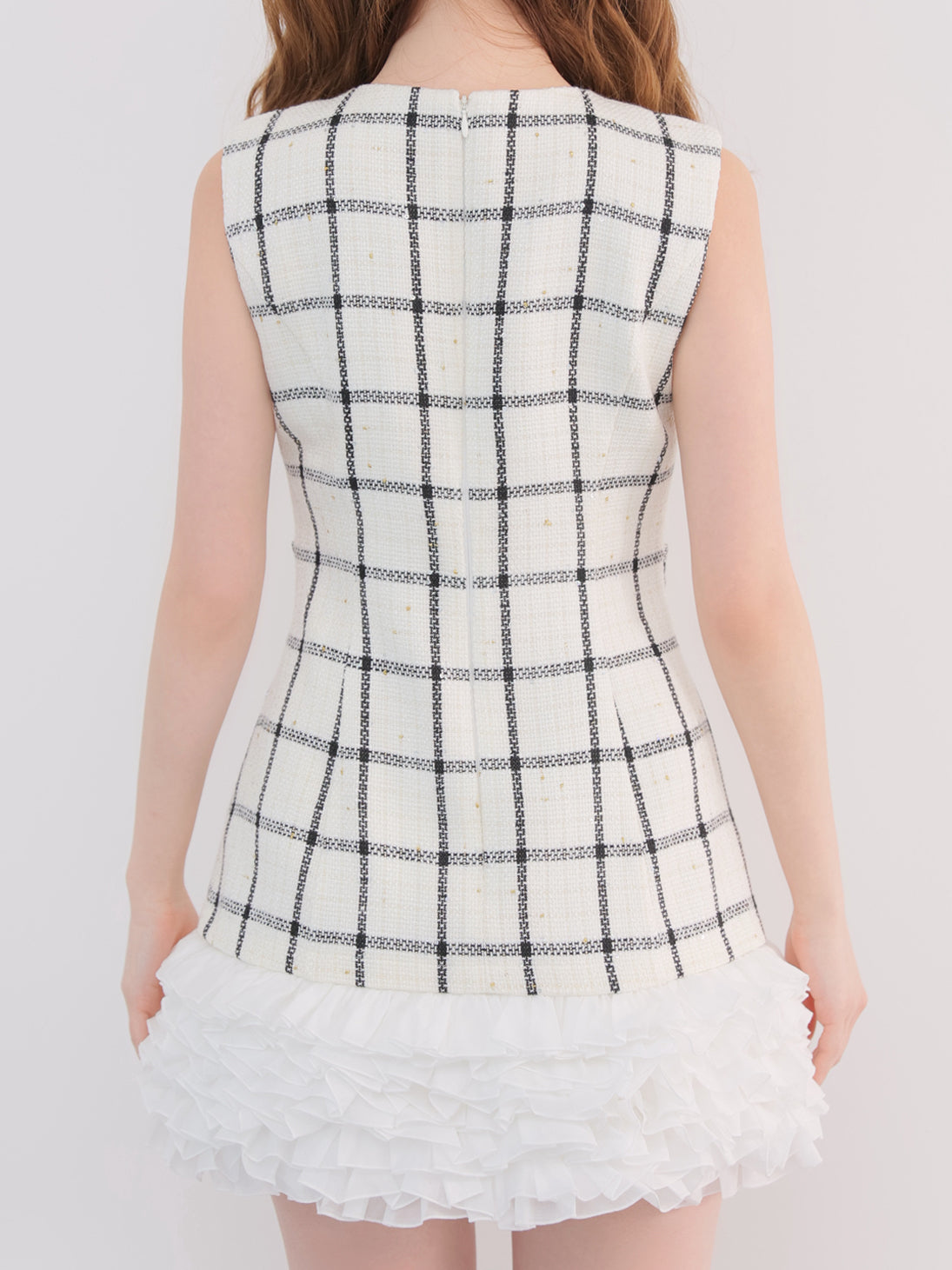 Tweed check docking mini onepiece(eme11014)