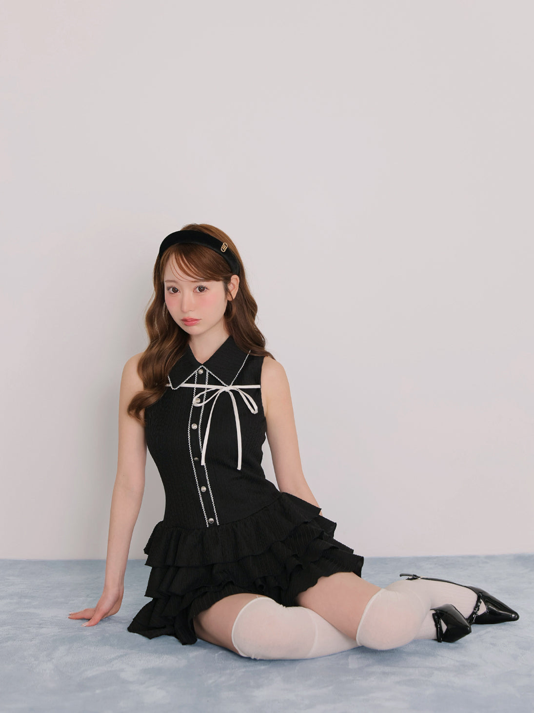 model：162cm　(size：F　color：Black)