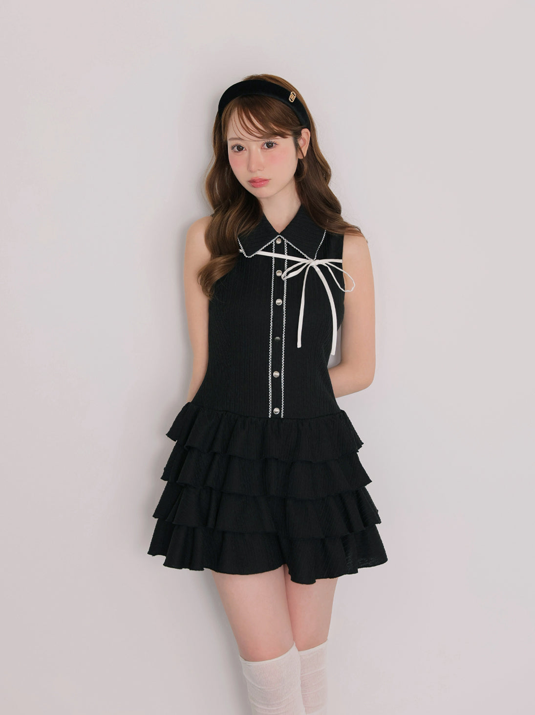model：162cm　(size：F　color：Black)