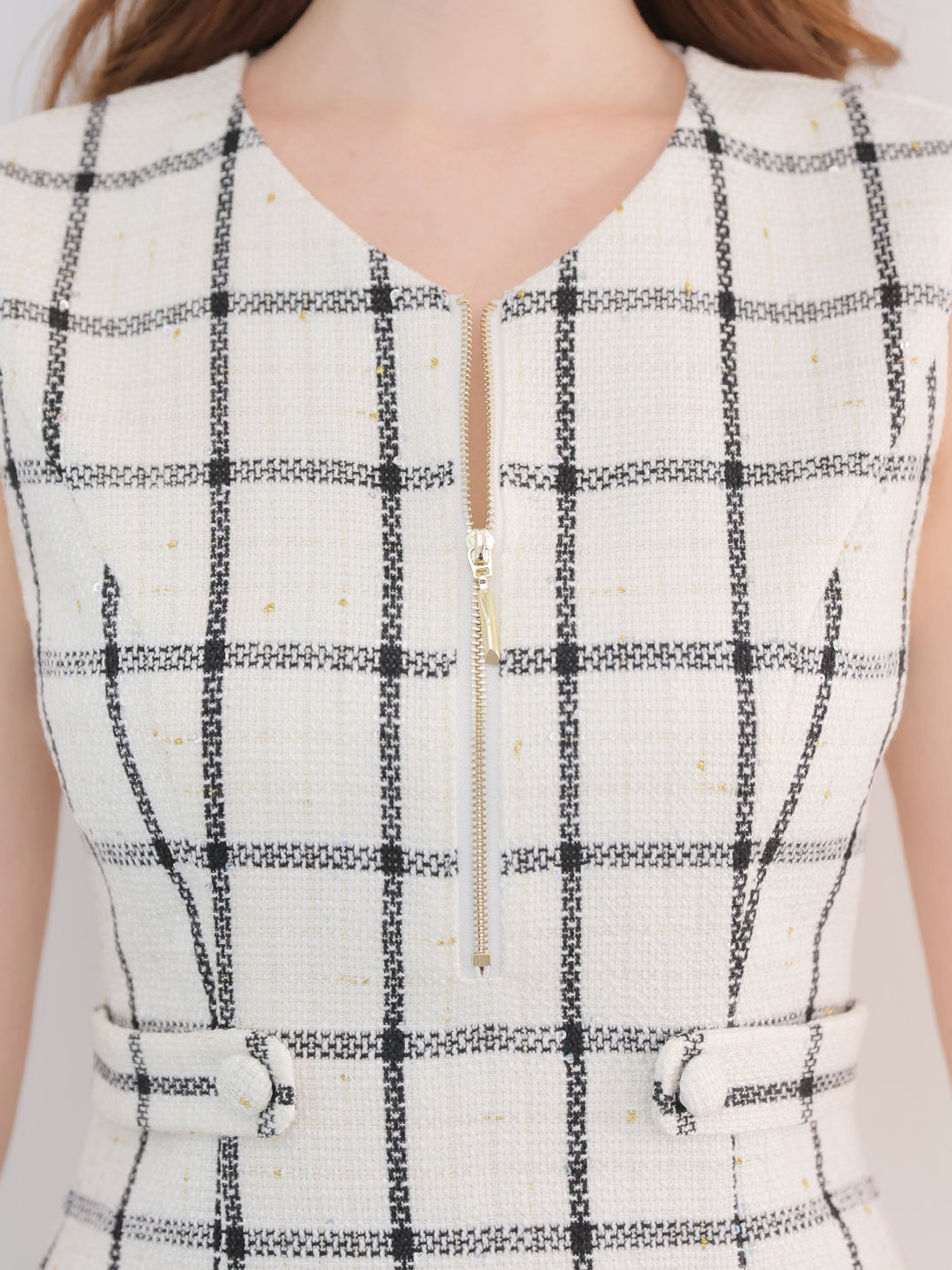 Tweed check docking mini onepiece(eme11014)