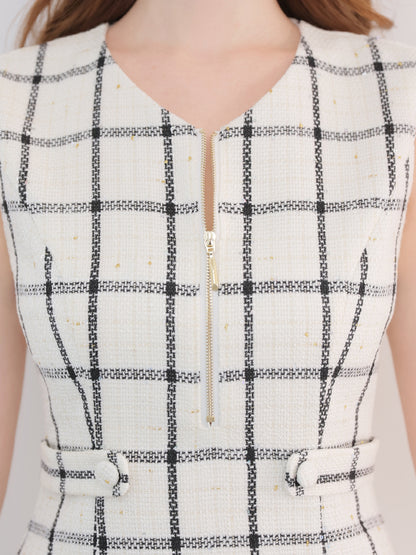 Tweed check docking mini onepiece(eme11014)