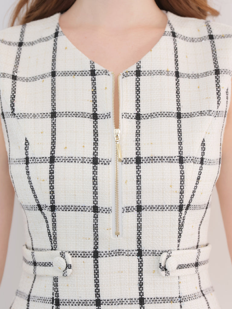 Tweed check docking mini onepiece(eme11014)
