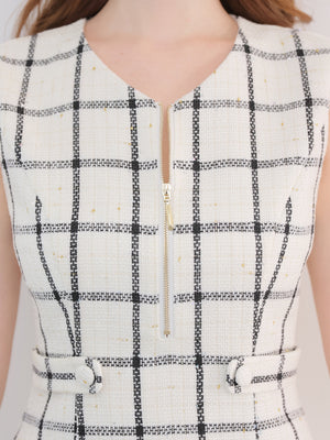 Tweed check docking mini onepiece(eme11014)