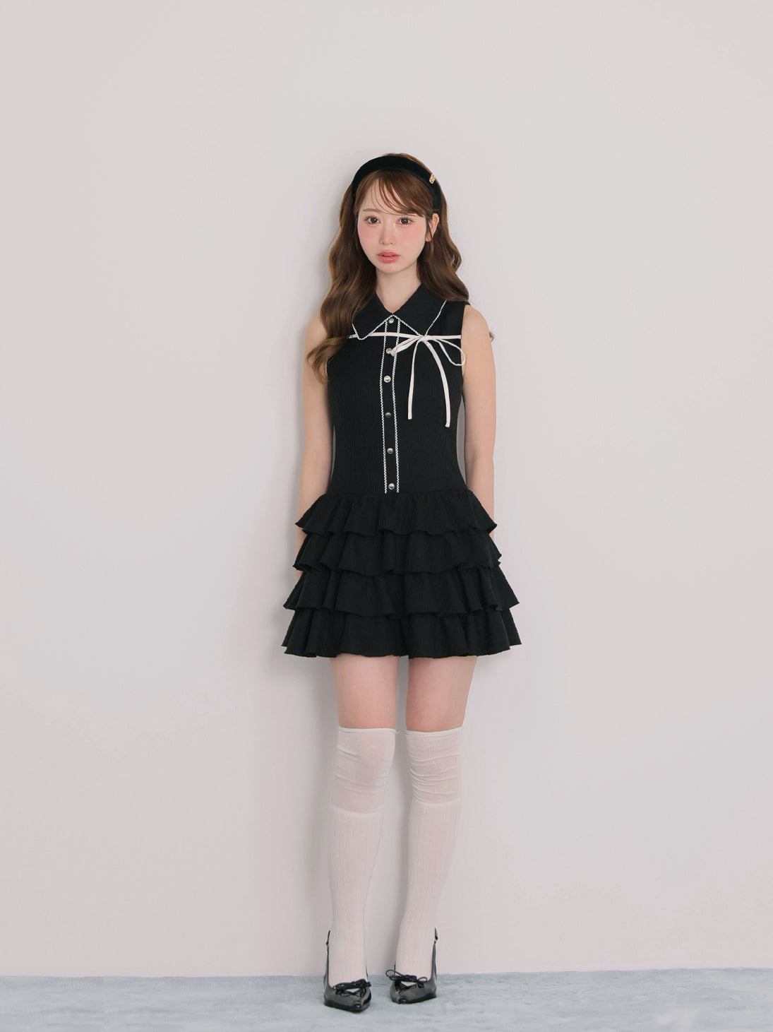 model：162cm　(size：F　color：Black)