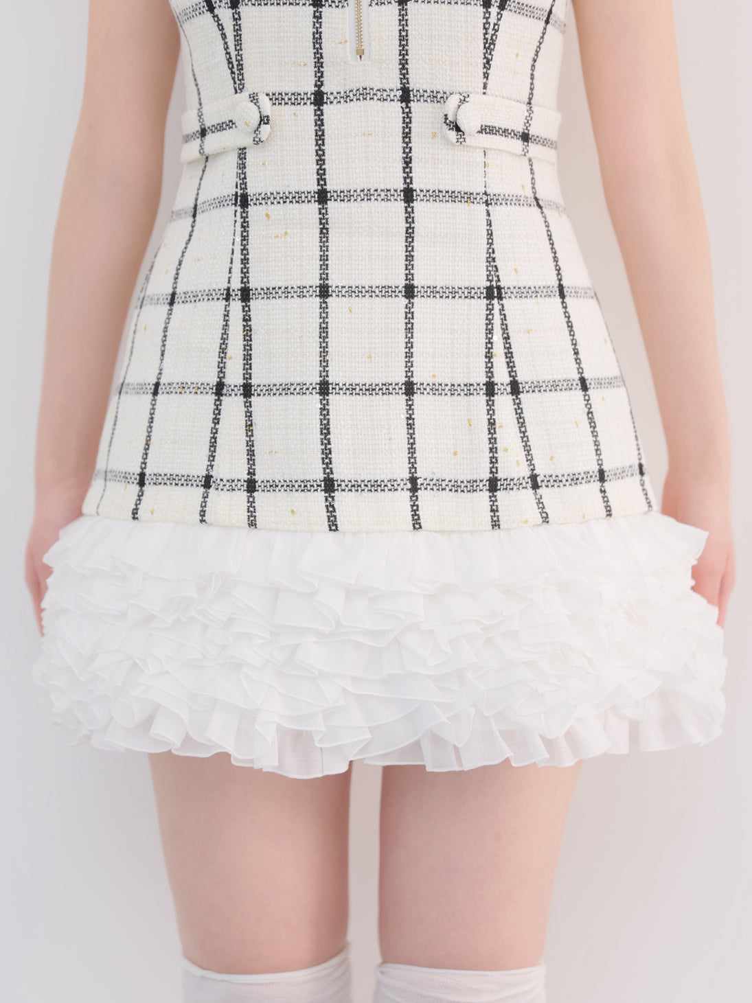 Tweed check docking mini onepiece(eme11014)