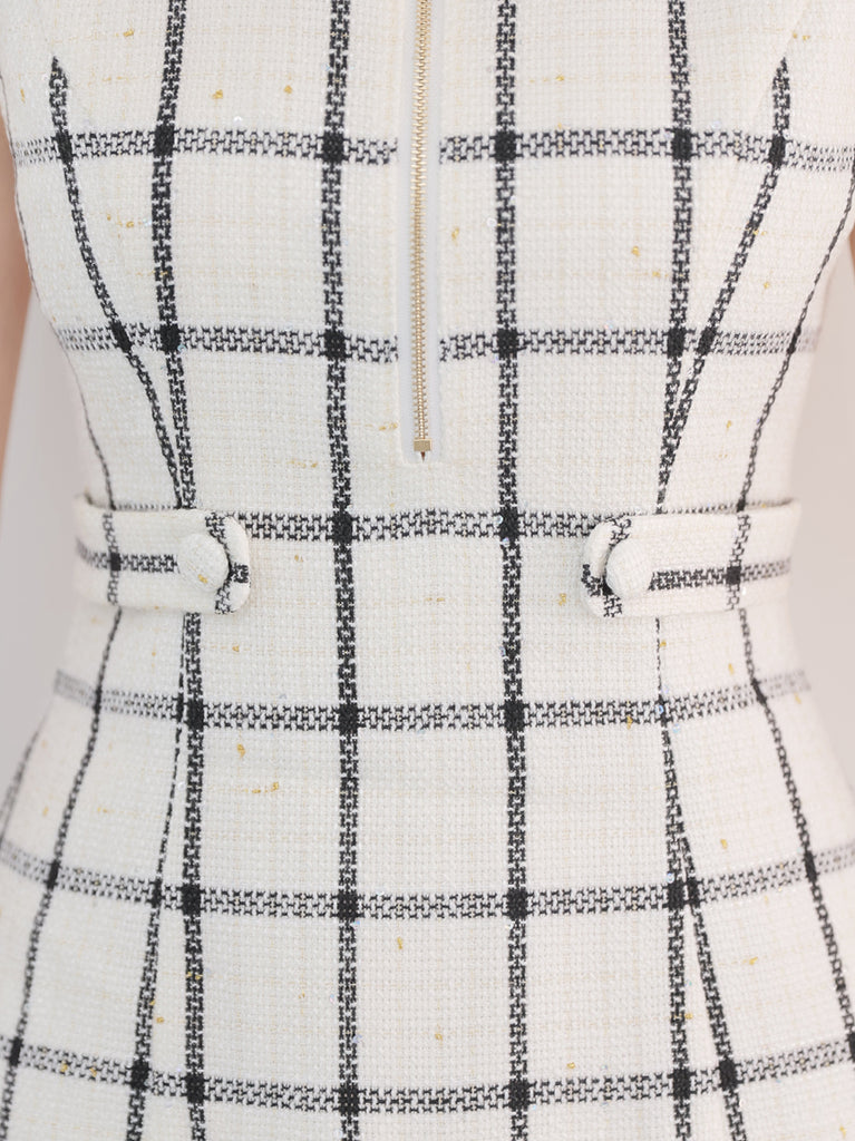 Tweed check docking mini onepiece(eme11014)