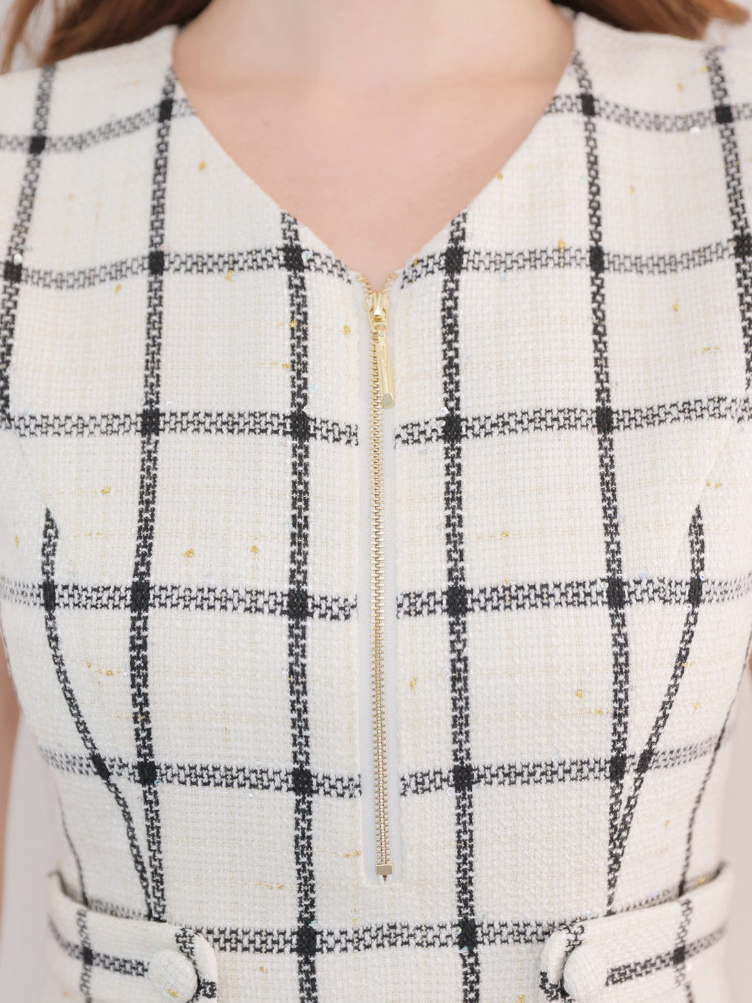 Tweed check docking mini onepiece(eme11014)