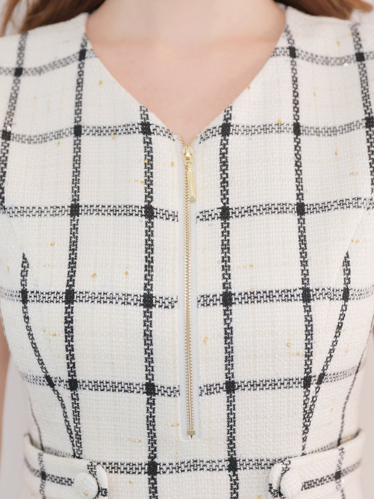 Tweed check docking mini onepiece(eme11014)