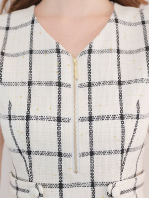 Tweed check docking mini onepiece(eme11014)