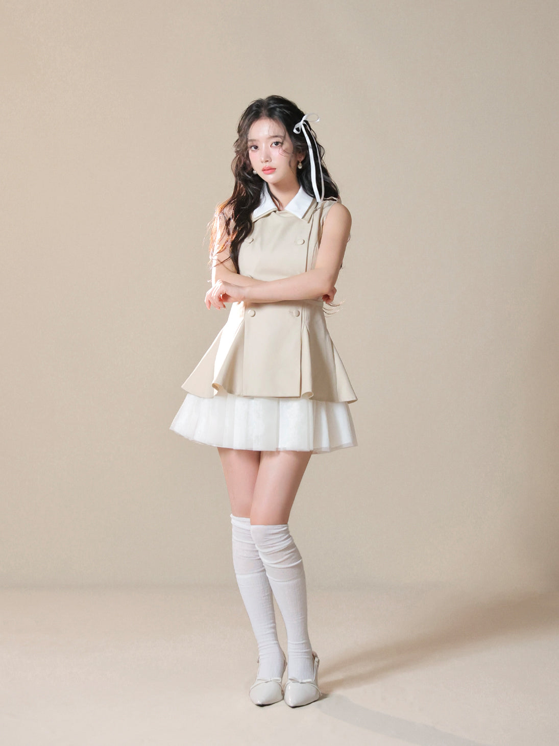 model：163cm　(size：F　color：Beige)