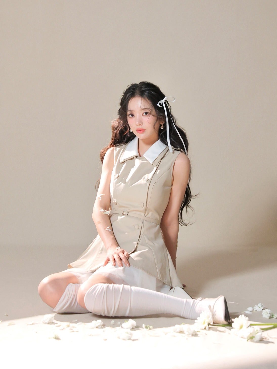 model：163cm　(size：F　color：Beige)