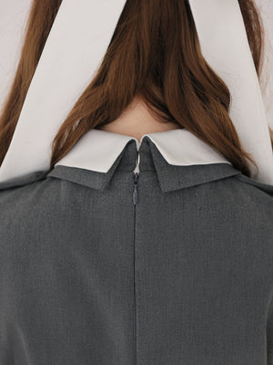 Peplum tulle trench mini onepiece(eme11016)