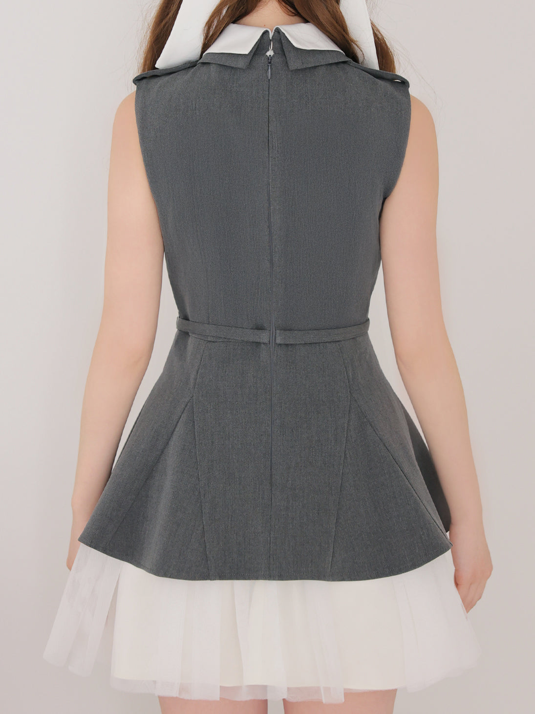 Peplum tulle trench mini onepiece(eme11016) – M me eme
