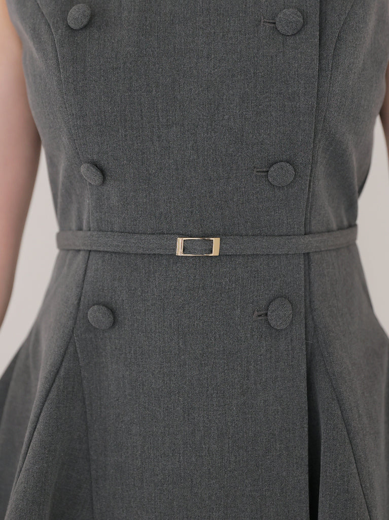 Peplum tulle trench mini onepiece(eme11016)