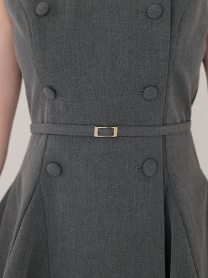 Peplum tulle trench mini onepiece(eme11016)