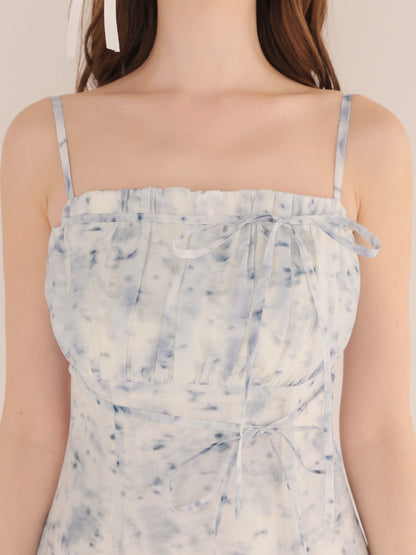 Floral tiered frill long onepiece(eme11017)