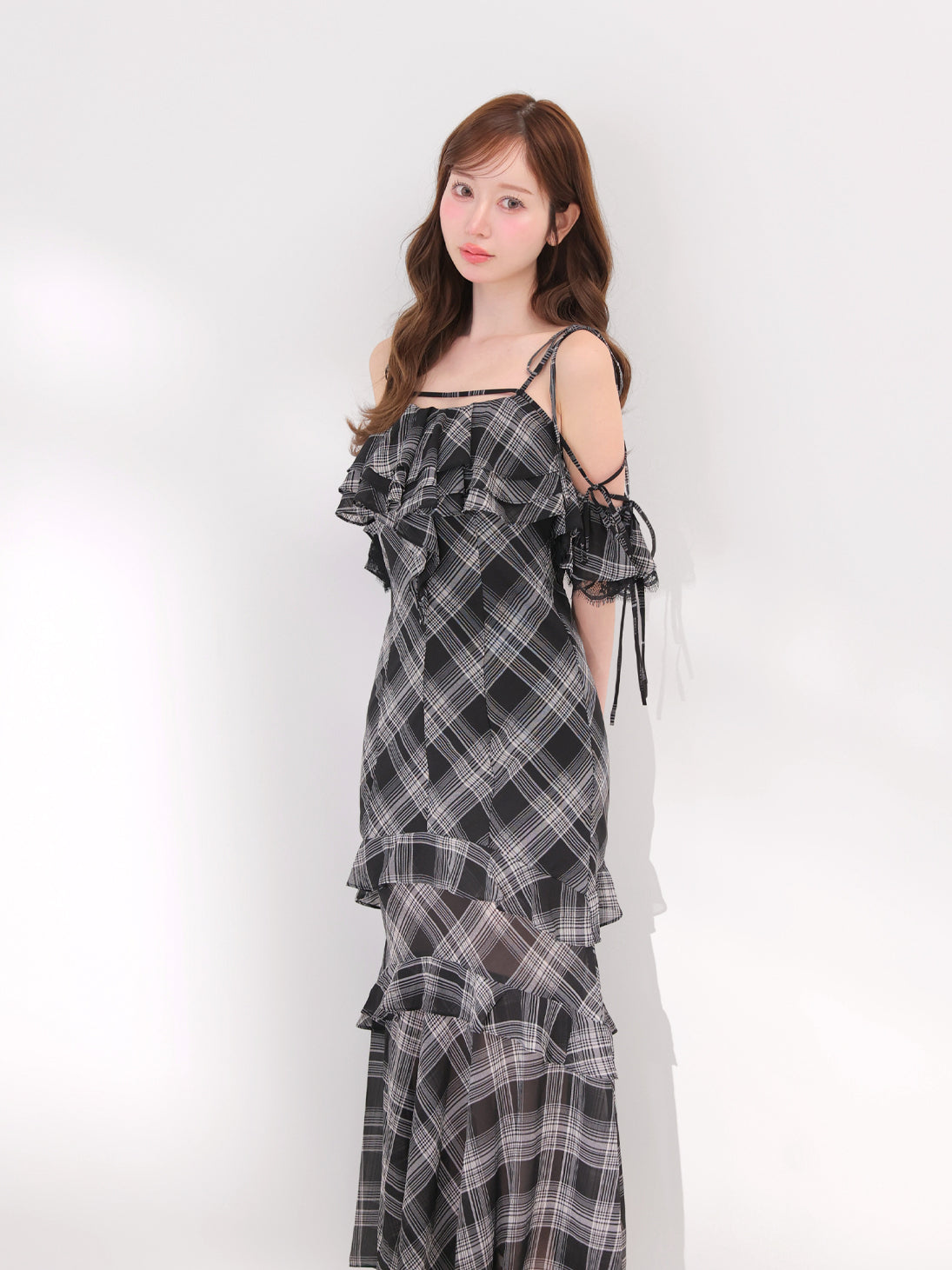 model：162cm　(size：F　color：Black)