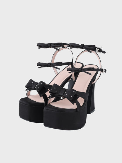 Front cross ribbon platform sandal(eme11021)