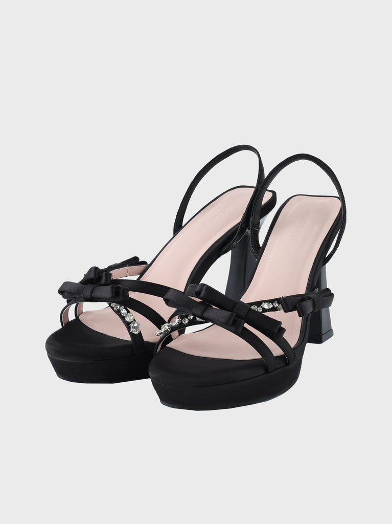 Ribbon strap bijou line mule(eme11022）