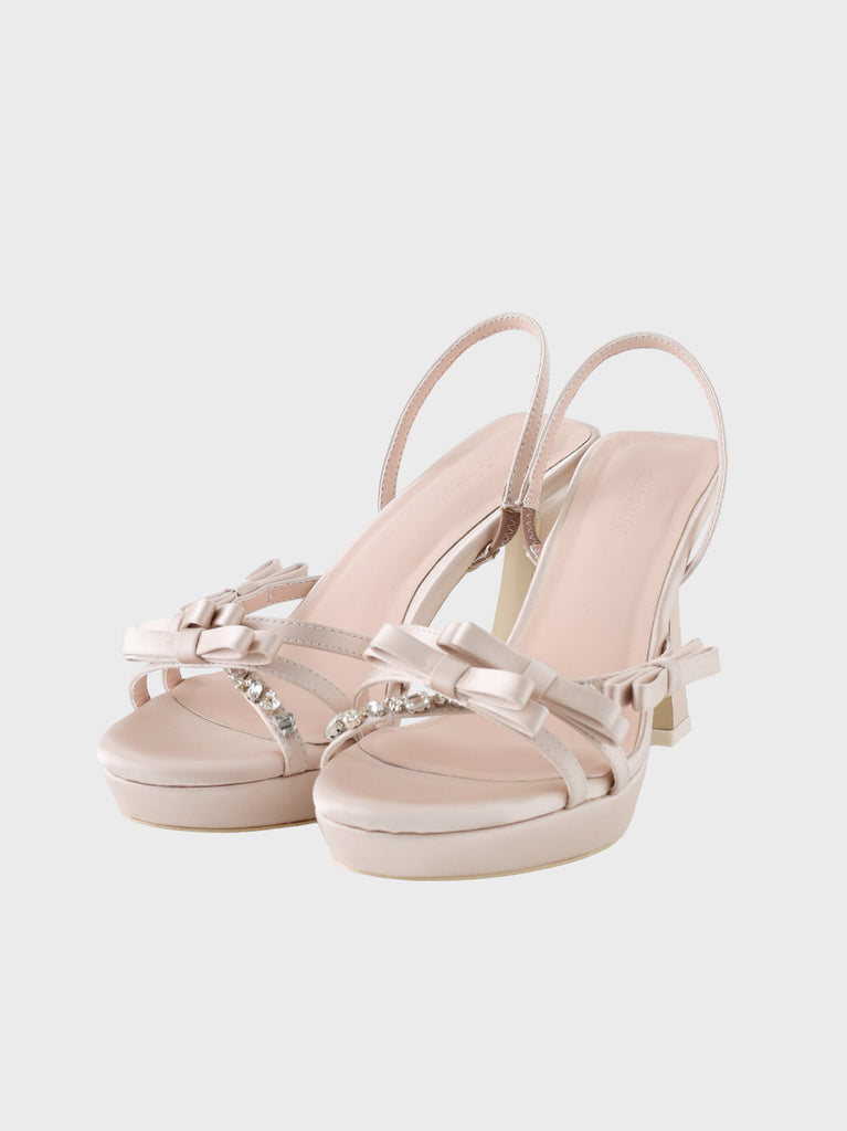 Ribbon strap bijou line mule(eme11022）