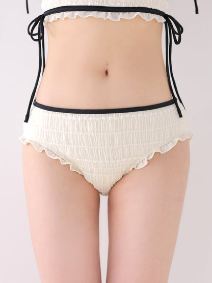 【Pre Order】Side gather chiffon swimwear(eme11023)