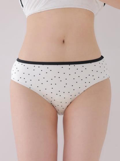 【Pre Order】Petite dot ribbon peplum swimwear(eme11024)