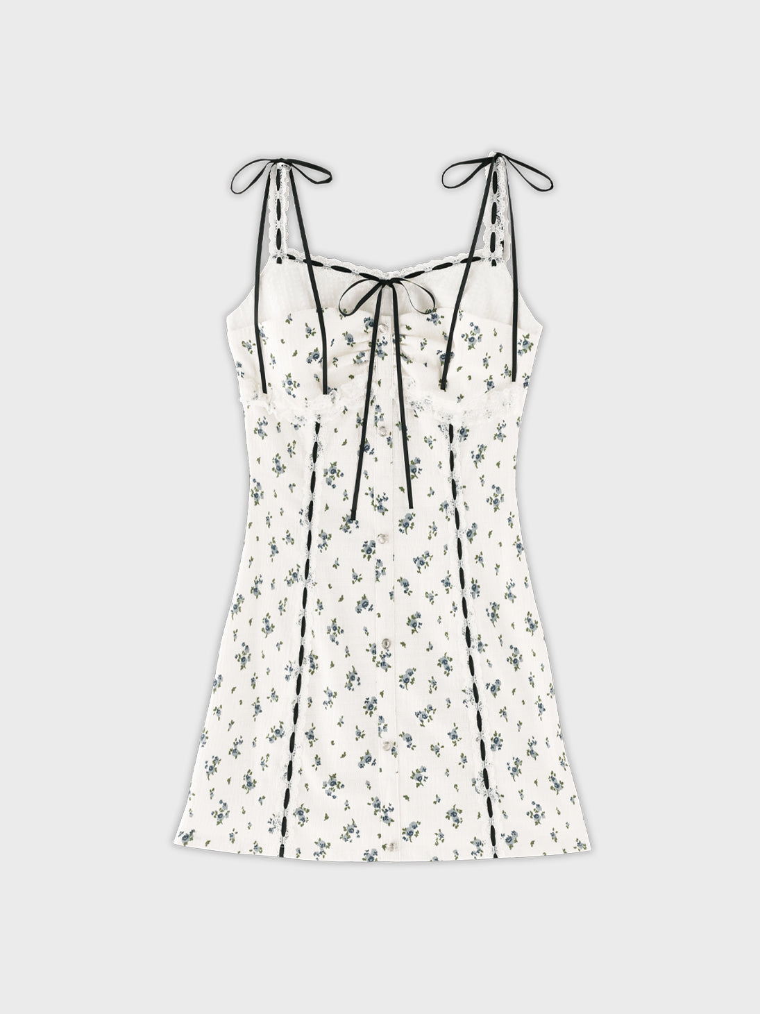 【Pre order】Strap ribbon flower mini onepiece(eme11028)