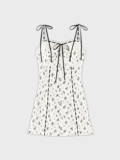 【Pre order】Strap ribbon flower mini onepiece(eme11028)