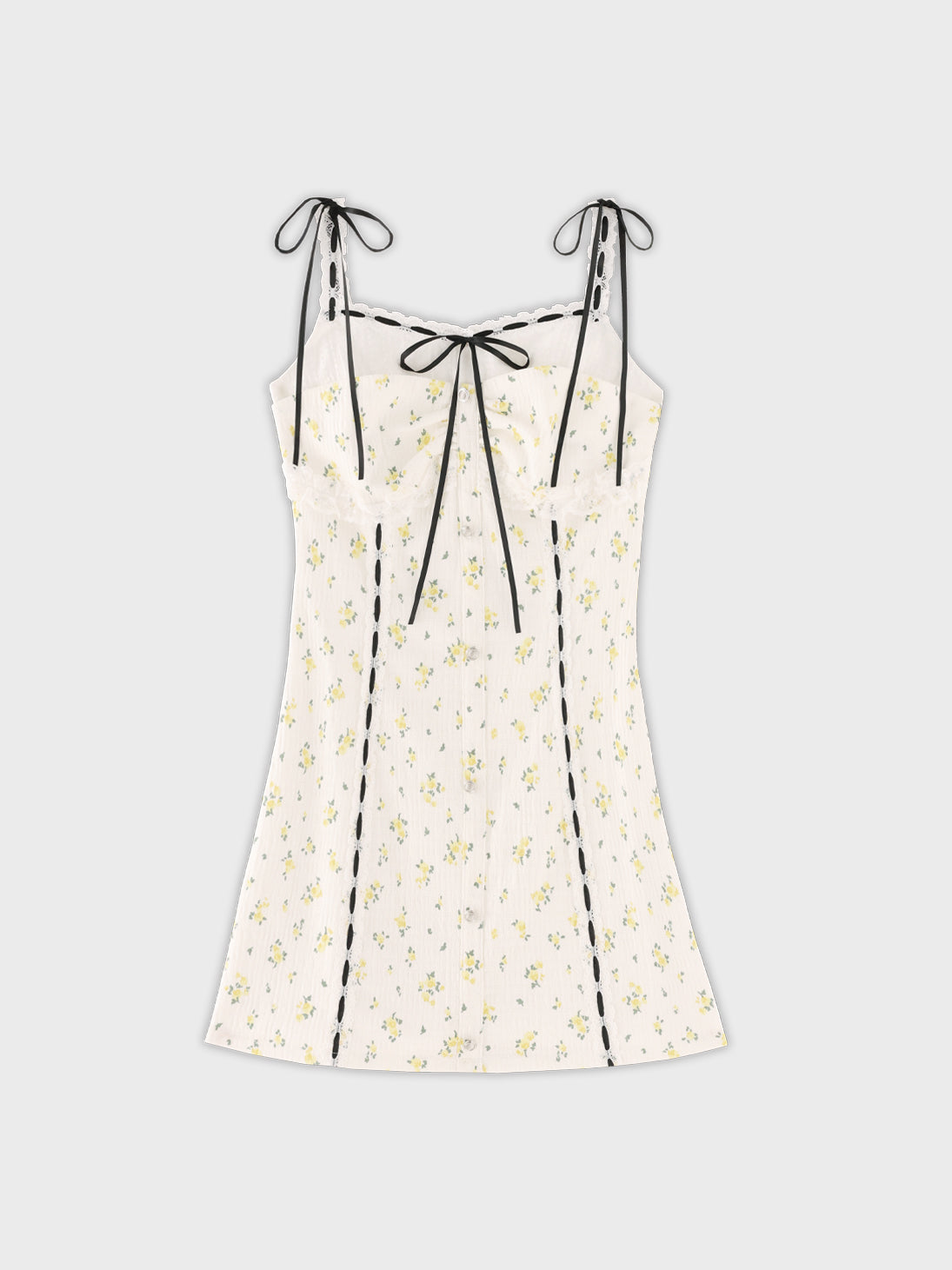 【Pre order】Strap ribbon flower mini onepiece(eme11028)