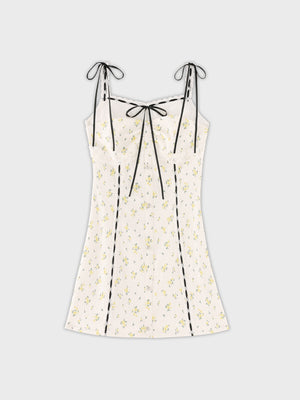 【Pre order】Strap ribbon flower mini onepiece(eme11028)