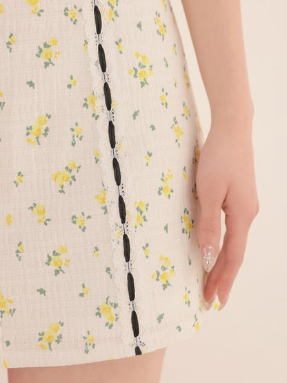 【Pre order】Strap ribbon flower mini onepiece(eme11028)