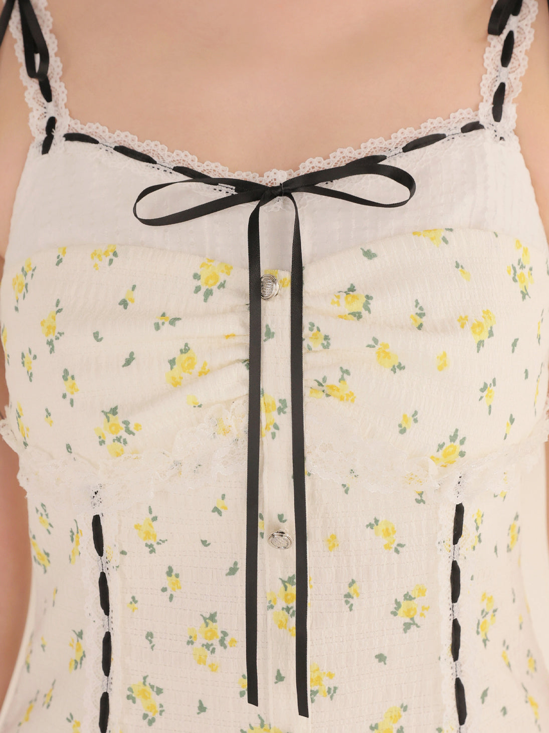 【Pre order】Strap ribbon flower mini onepiece(eme11028)