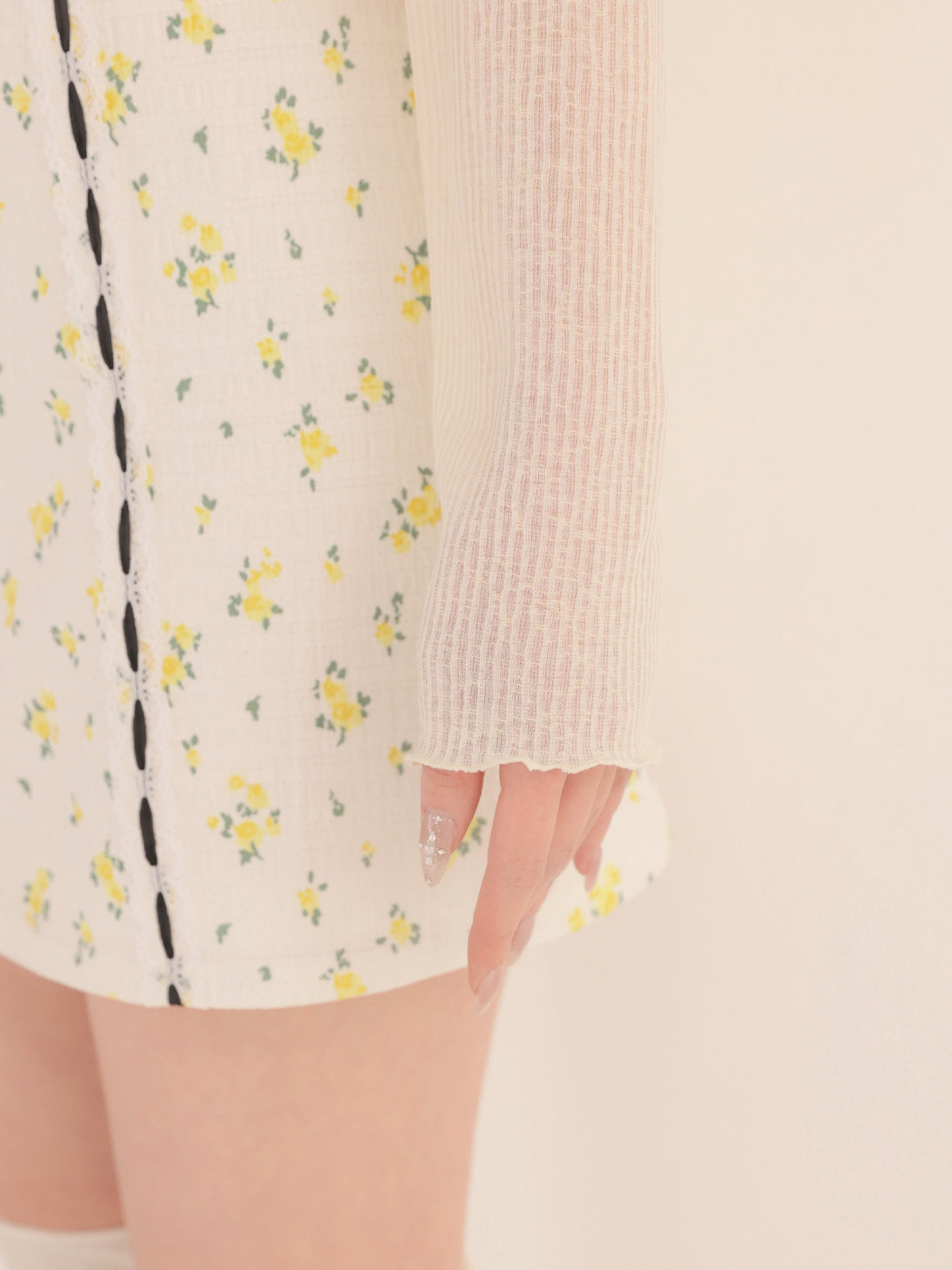 Mellow cut open sheer cardigan (eme11125)