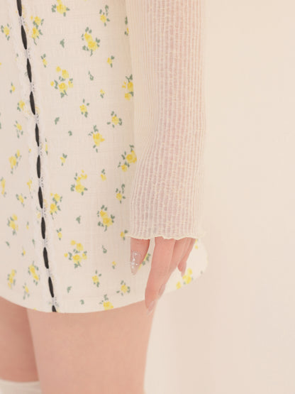 Mellow cut open sheer cardigan (eme11125)